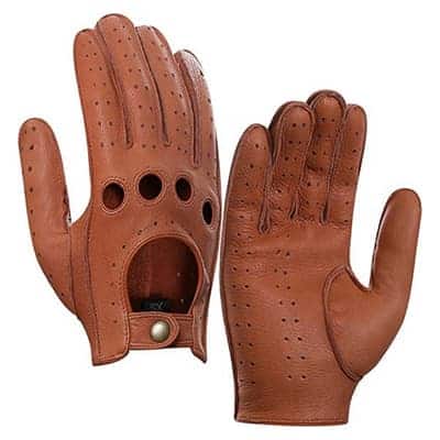 Harssidanzar Men’s Deerskin Leather Driving Gloves